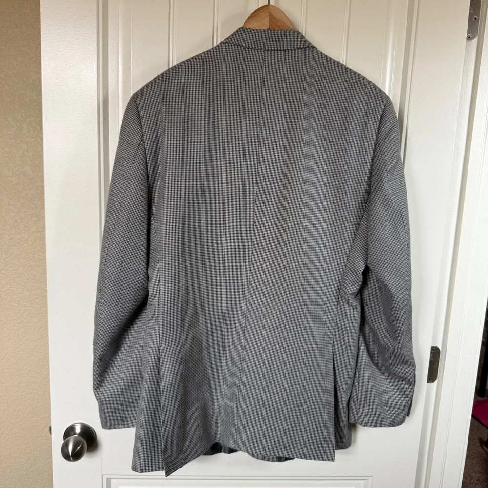 Tommy Hilfiger Blazer Mens 40L Grey Excellent Micro Houndstooth‎ Suit Jacket